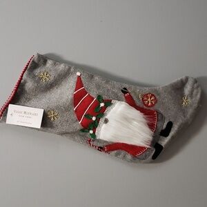 Isaac Mizrahi NWT Wool, Applique and Embroidered Santa Christmas Stocking